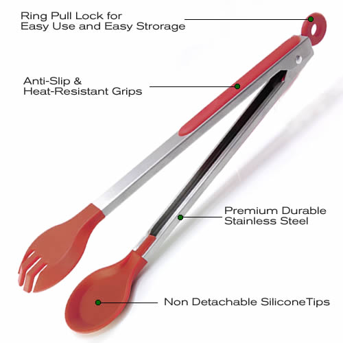 FT0010 FT001 Silicone Food Tongs - Image 2